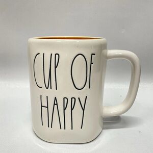 NEW Rae Dunn Cup Of Happy Mug with Orange Interior